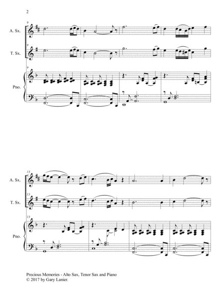 Precious Memories (Trio - Alto Sax, Tenor Sax & Piano With Score/Part)